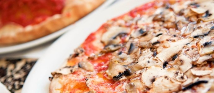 Pizza mushrooms Pizza paddestoelen