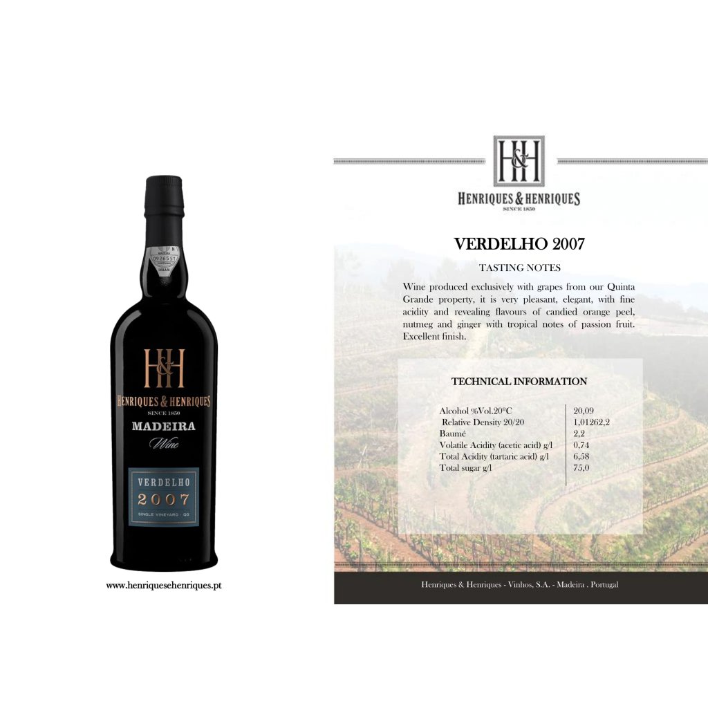 Madeira Verdelho 2007 Single Harvest Henriques & Henriques